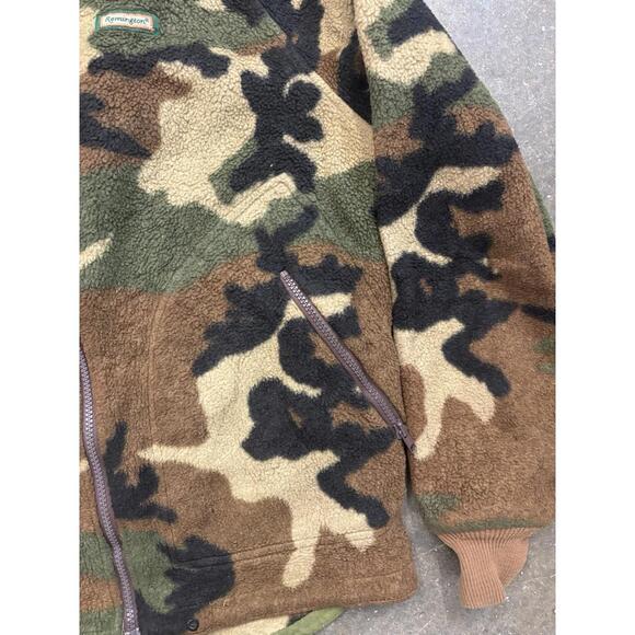 Vintage Remington Camo Fleece Jacket Men’s Medium 90s Outdoor Grunge - Picture 7 of 9
